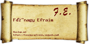 Fónagy Efraim névjegykártya